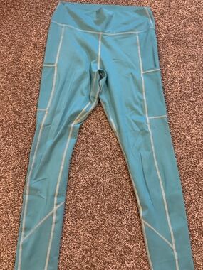 High-Rise Teal Performance Leggings for Women